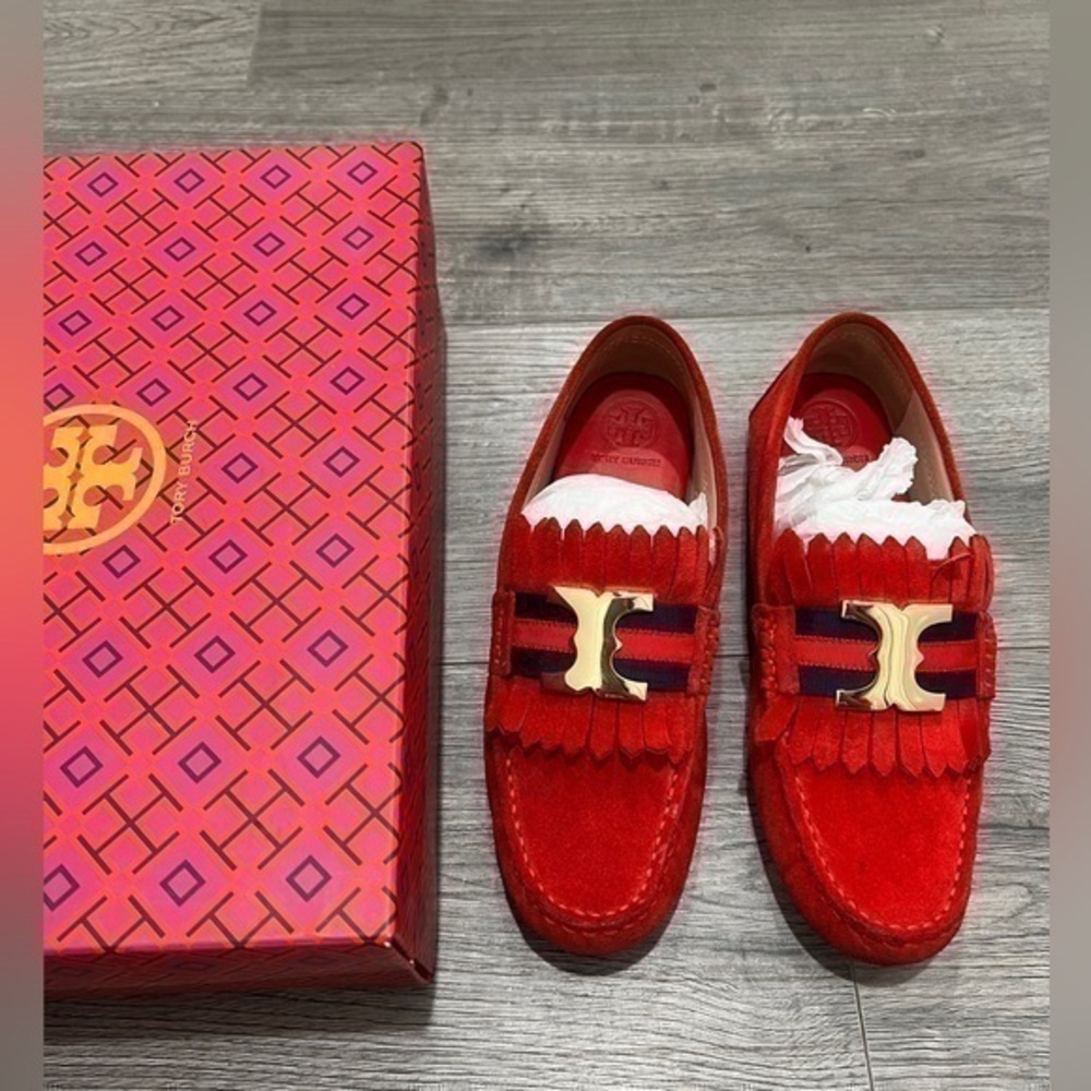 Tory Burch Nantucket Red 619 size 6.5 Flats style #37087